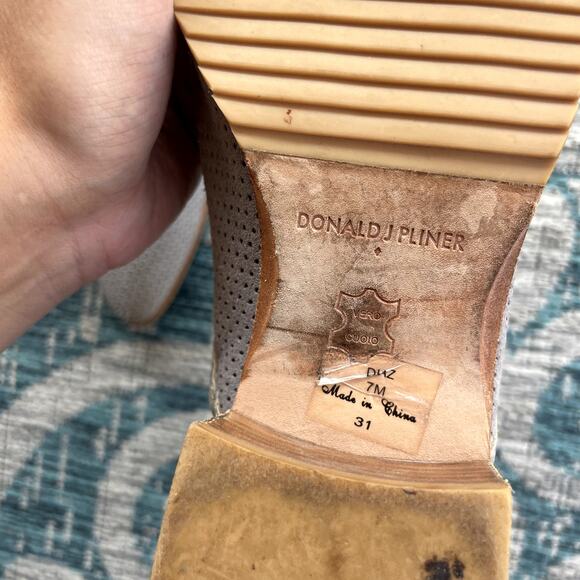 Donald J Pliner Grey Perforated Suede Block Heel Ankle Boots - Size 7M - Picture 7 of 8